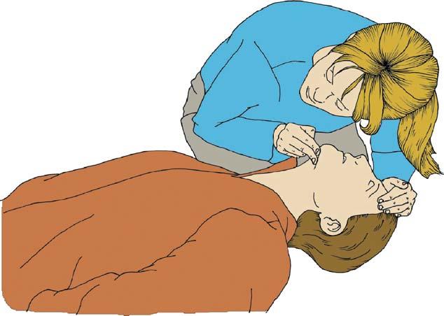for normal breathing (Figure 2.6). Look for chest movement. Listen at the victim s mouth for breath sounds. Feel for air on your cheek.