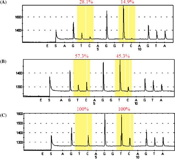 MZ Twin Differences in COMT CpG Methylation 423 Fig. 1. Example pyrosequencing output traces for the two COMT CpG sites assayed in this study.