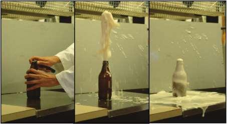 Beer overfoaming (gushing) A phenomenon in which beer spontaneously over foams out of the container immediately on opening 1. Secondary gushing = non-malt related 2.