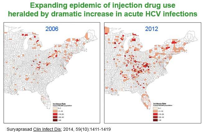 Expanding Epidemic of Injection Drug Use Heralded by Dramatic Increase in Acute HCV Infections The infectious complications have