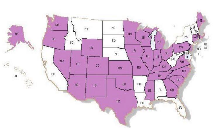 Map of States Providing Medicaid Peer Provider Services Peer