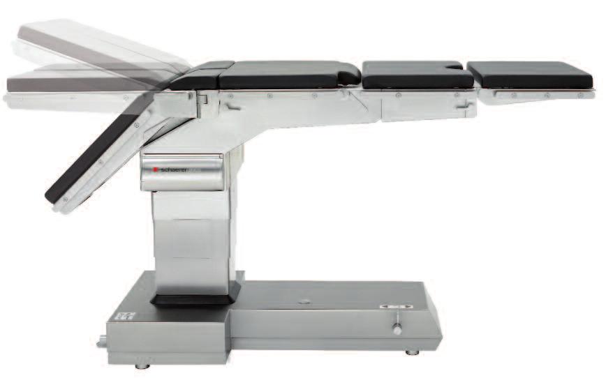PRODUCT CHARACTERISTICS SCHAERER AXIS 400-800 All models in the reverse-position can be optionally equipped with the depicted head and leg plates.