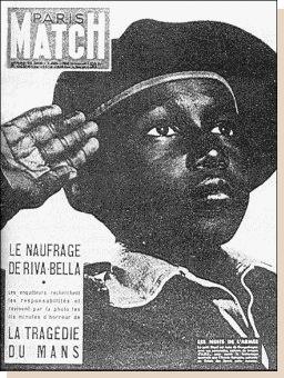Barthes tõi oma Mütoloogiates (1957) müüdi näiteks ajakirja Paris Match kaanefoto Must sõdur Prantsuse sõjaväevormis annab au ja tema silmad on suunatud üles pole kahtlust, et Prantsusmaa lipule.