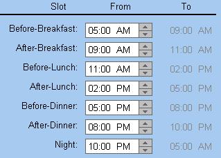 OneTouch Diabetes Management Software v2.3 User Manual 39 To set meal slot times When you see this: You can do this: Set meal slot times.