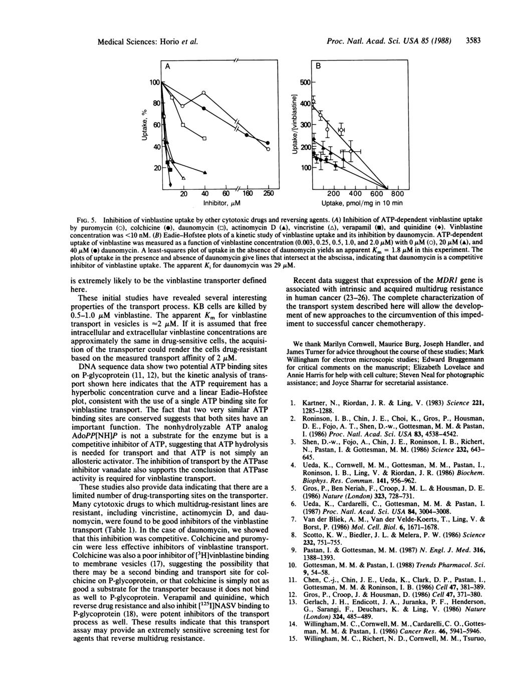 Medical Sciences: Horio et al. Proc. Natl. Acad. Sci. USA 85 (1988) 3583 ( 60.~300 4<0 co2 20 100 20-1001 20 40 60 160 250 200 400 600 800 Inhibitor,,,M Uptake, pmol/mg in 10 min FIG. 5.