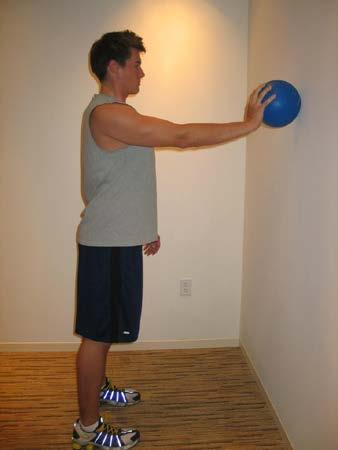 SCAPULAR STABILIZATION 6. Proprioception (Wall) Stand facing a wall.