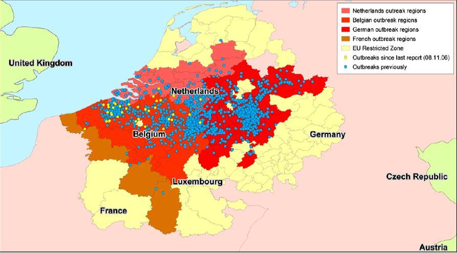 The Northern Outbreaks (2006-2012) 2006: introduction of BTV-8 in Belgium, most northern incursion ever reported