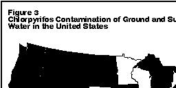 JOURNAL OF PESTICIDE REFORM/ SPRING 1995 VOL.15, NO. 1 Chlorpyrifos-contamination of water has been measured in nine states and a lake.