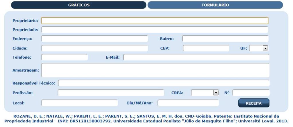 5 - After viewing the graphs the user is able to click on FORMULÁRIO, and fill in all fields