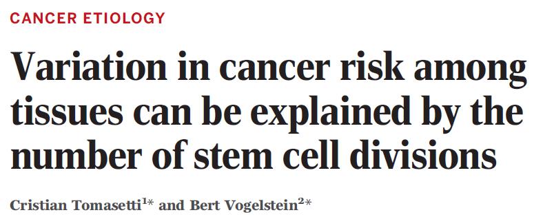 We show that the lifetime risk of cancers of many different types is strongly correlated (0.