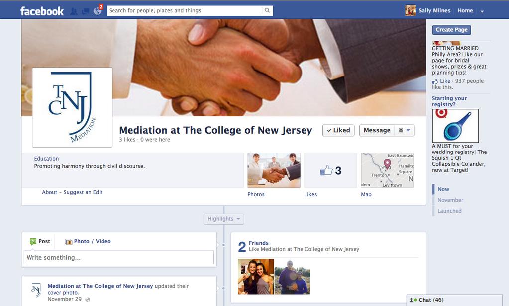 Facebook Page: This Facebook page allows viewers to access information about Mediation as well as to connect to other fans of the program.