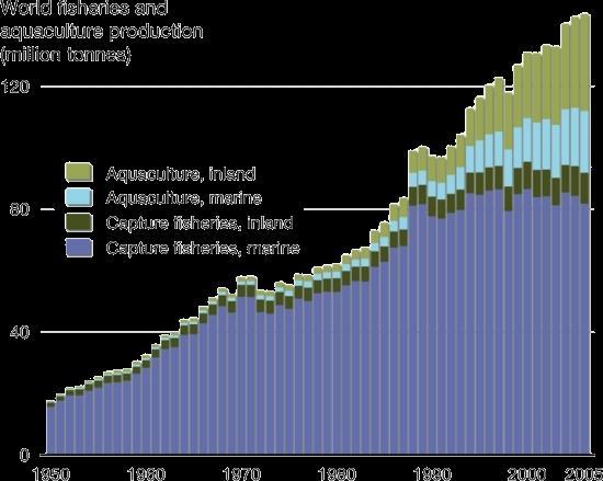 Aquaculture production has continually outstripped projections, and there is