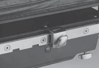 The notched collar allows positioning of accessories at a variety of angles relative to the table (in a plane parallel to the siderail).