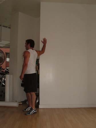 Static Stretching Chest Stretch #1 Stand next to a doorframe.
