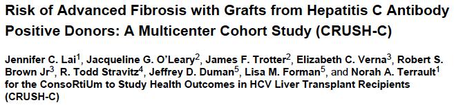 Use of HCV(+) Grafts in HCV+
