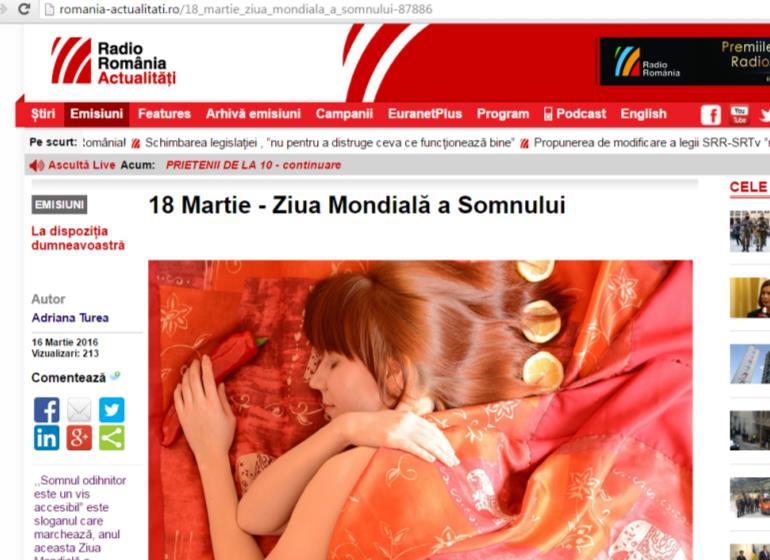 Radio România Actualităţi: 213 online views; news broadcasted 3 times in the