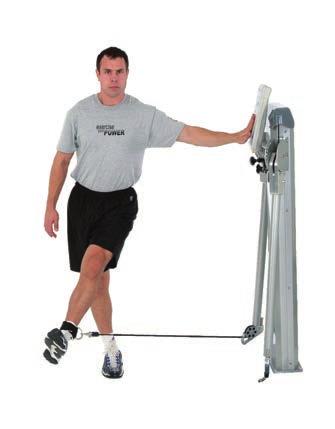 Balance body on the free leg using the machine for  