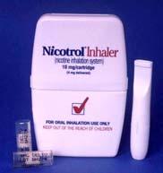 with water immediately Nicotine is absorbed through skin and mucous membranes Breathe through mouth, and spray once in each nostril Do not sniff or inhale while spraying NICOTINE NASAL SPRAY: