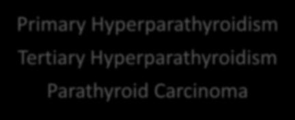 Differential Diagnosis of Hypercalcemia Check PTH PTH PTH Primary