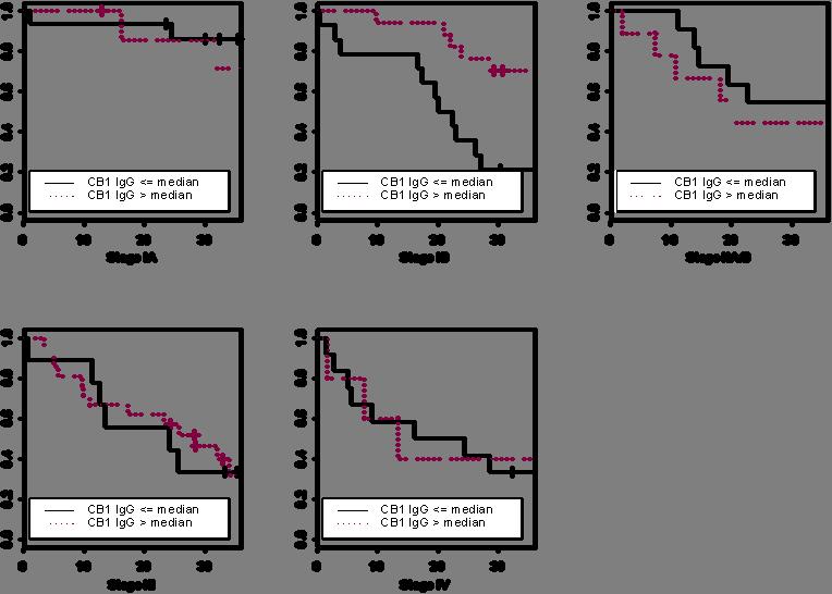 2.3.5 High Levels of Anti-Cyclin B1 IgG Correlates with a Longer Overall Survival in Patients with Stage IB NSCLC.