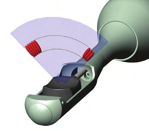 connected to the tip by the front housing, contains the inline rotary motor for moving the transducers for transverse imaging, and a linear actuator for saggital movement.