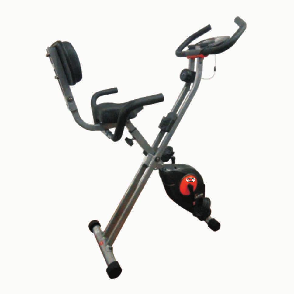 Adjustable seat height for different users Adjusting caps for uneven floor TUV / GS Approved Max User Weight 90 Kgs GB-110 SX Bike with Back