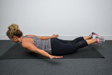 If this is too hard then try the 3/4 version which is on your knees (as shown). If you find the side plank easy then you can also lift your top leg up and hold to make it more challenging. 4.