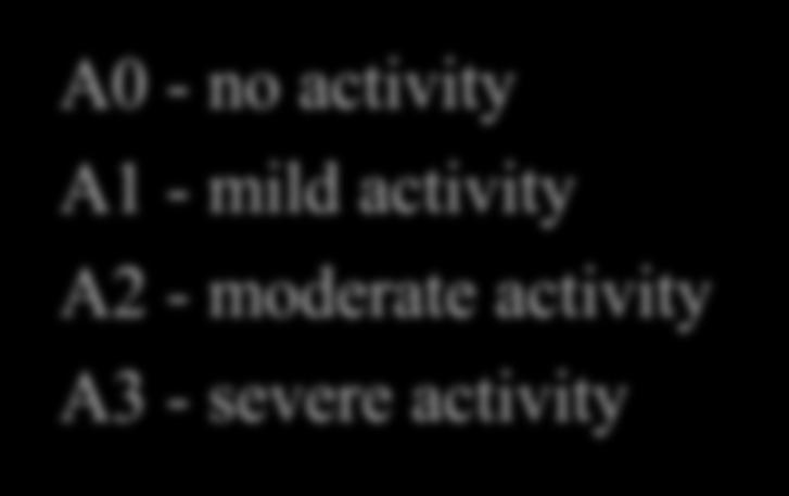 - no activity A1 - mild activity A2 -
