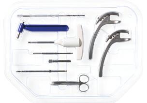1. 2. 9. 8. 15. 3. 4. 10. 16. 11. 5. 6. 12. 7. 13. 14. Top Level Tray Bottom Level Tray 1. Targeting Tool 2. 2.4 mm K-wires 3. Alignment Guide, Left 4. Alignment Guide, Right 5. Femoral Trial, Left 6.