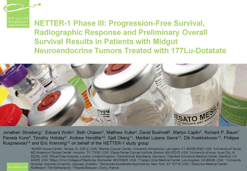 NETTER-1 Phase III: Progression-Free Survival, Radiographic Response and Preliminary Overall Survival Results in Patients