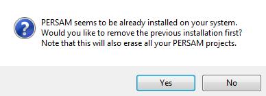 3. Installation Installation of the PERSAM requires no additional licensed software tools or applications.the software is down-loadable and will automatically be installed on your pc.