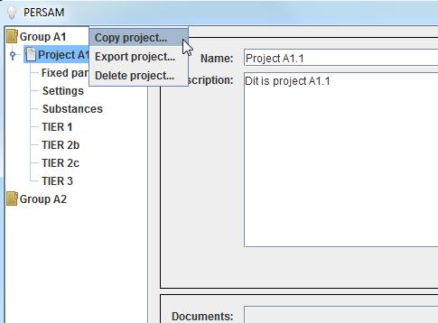 Figure 26: Project management Copy project 3.
