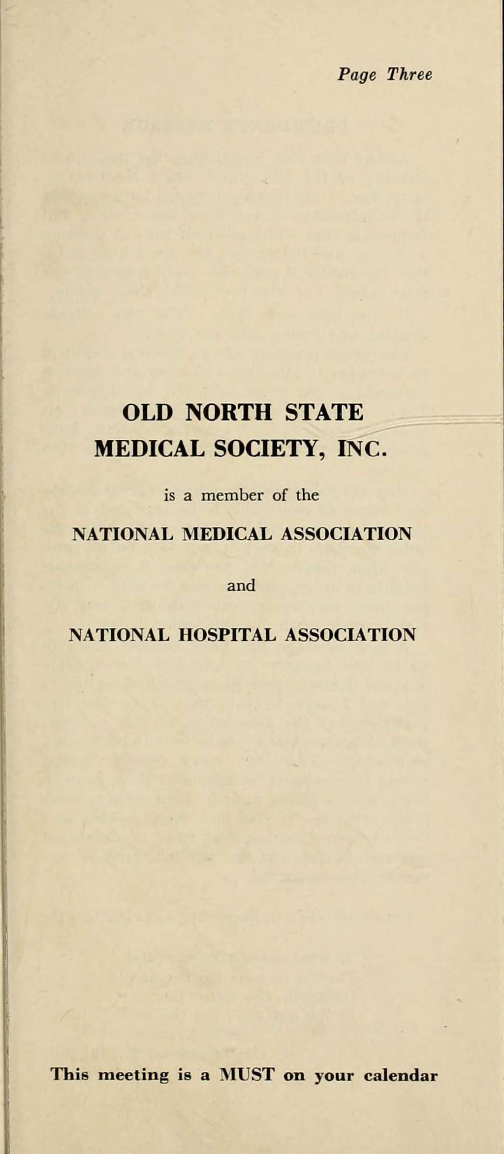 Page Twenty-One OLD NORTH STATE MEDICAL SOCIETY, INC.
