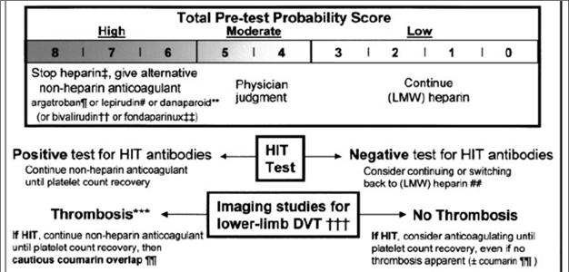 Diagnosis of HIT Laboratory Assessment and US for VTE Warkentin TE: Sem Thromb Haemost 30(4):73, 004 in