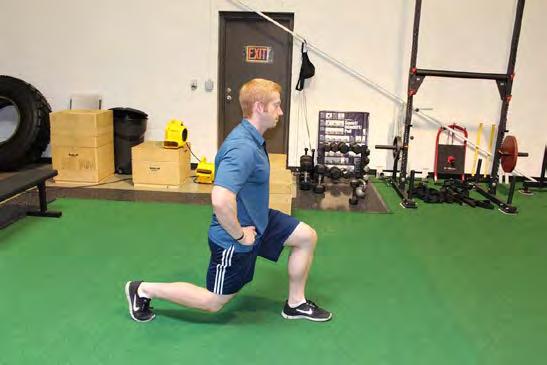 The front knee should be placed right above the ankle and the rear thigh should be perpendicular to the ground.