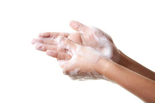 When washing hands use: Liquid soap Warm water; and Paper towels The best technique is to: 1. Soap hands 2. Rub them well 3. Rinse them; and 4.