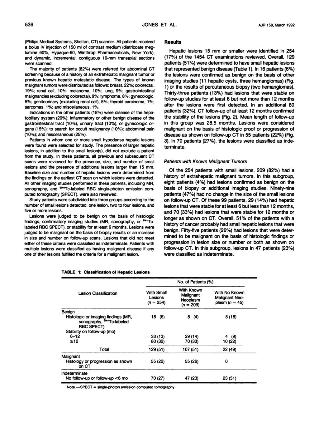 536 JONES ET AL. AJA:158, March 1992 (Philips Medical Systems, Shelton, CT) scanner.