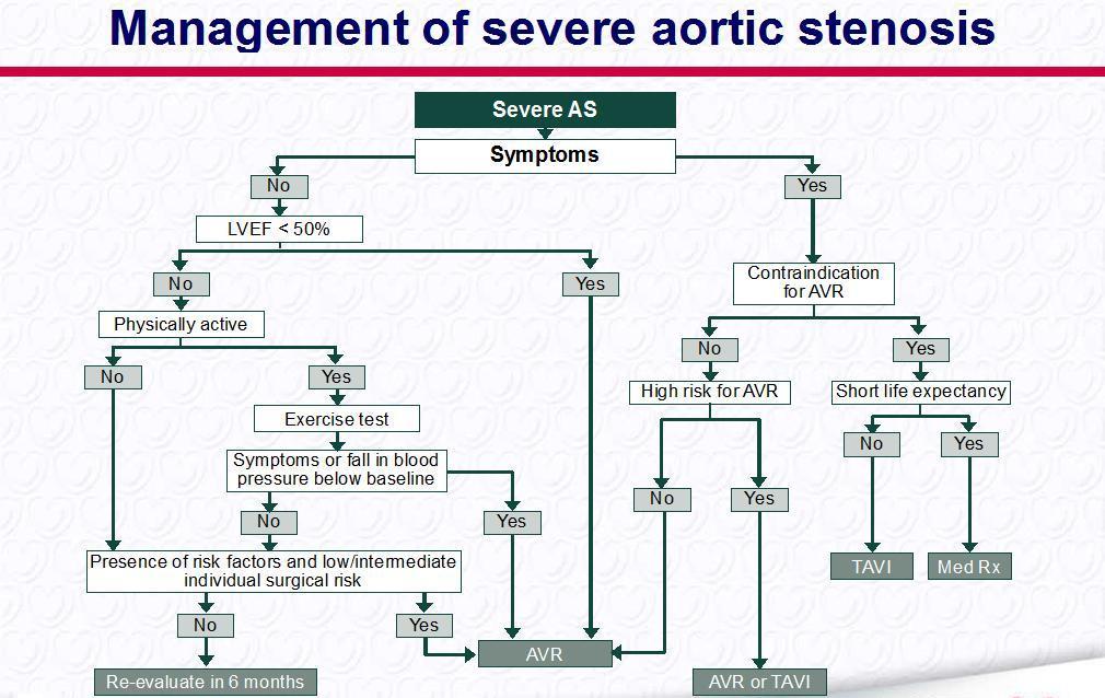 ESC/EACTS guidelines for AS - 2012 ac: Vmax >5.5m/s; severe valve calcification + peak velocity progression 0.