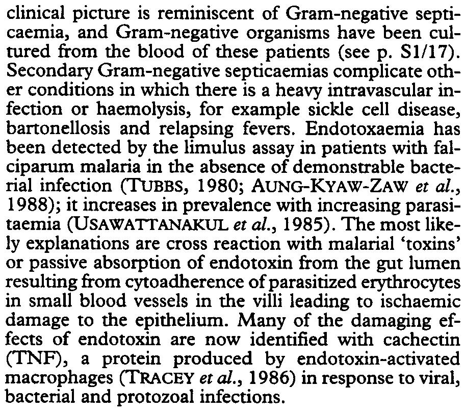 TRANSACTIONS OFTHE ROYAL SOCIETY OF TROPICAL MEDICINE AND HYGIENE (2000) 94, SUPPLEMENT 1 Sif29 Pulmonaryoedema The cause of this lethal manifestation of severe falciparum malaria is unknown.