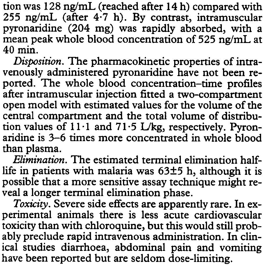 TRANSACTIONS OFTHE ROYAL SOCIETY OF TROPICAL MEDICINE AND HYGIENE (2000) 94, SUPPLEMENT 51/65 Halofantrine should not be used in severe malaria.