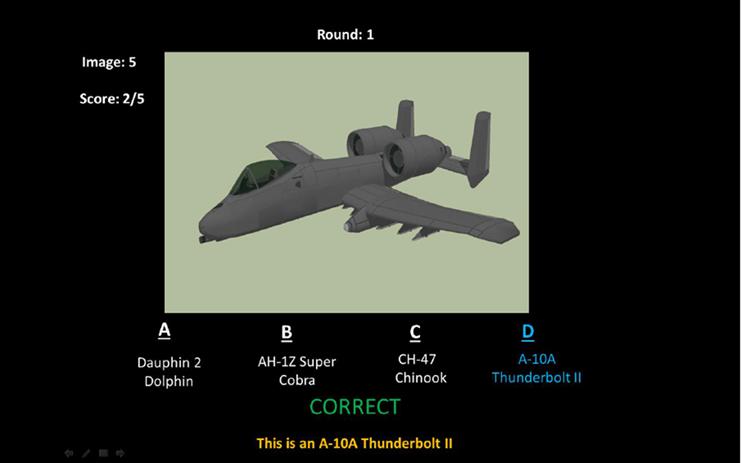 Figure 3.1: A sample of the stimulus presentation sequence. A refers to the aircraft image, C refers to the control image, and J refers to the jitter.
