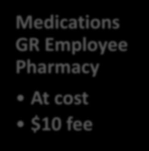 Employee Pharmacy At cost $10 fee