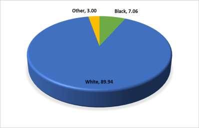 Race and Ethnicity 10.06 percent of the population of is non-white. Approximately 7.06 percent of the population is considered Black. Another 3.