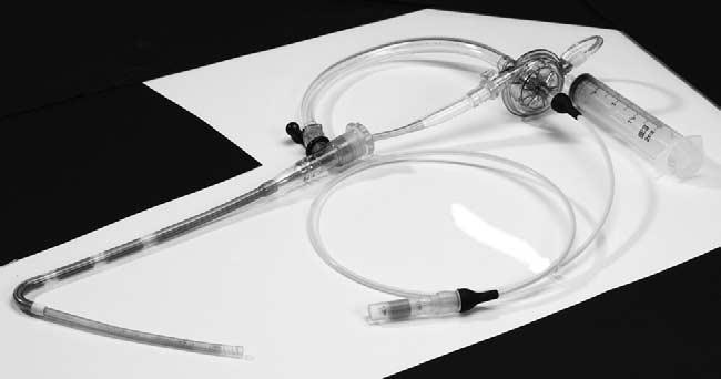 Subsequently the outer (ie, the venous) cannula (8-mm in diameter) of the A-Med jugular coaxial cannula (A-Med Systems Inc) was advanced into the right ventricle using different dilators (Fig 1).