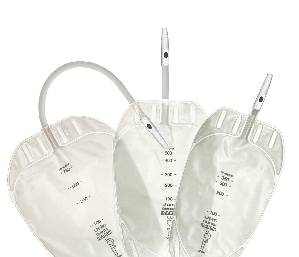 Collection Systems Qty Product Code Uriplan Leg Bags (Sterile) 350mL Volume. Direct inlet tube. Non-Return Valve. 10 D3S 180º Tap & Elastic/Velcro Straps 350mL Volume.