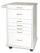 1 instrument drawer 2 adjustable shelves White or Light Grey 1-year warranty Packing dimensions: 14½"W x 16"D x 32"H TMC-653-180 Doctor's Mobile Cabinet features: 4 instrument drawers 3 storage