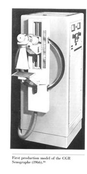 1966. Rotating C-arm allowed both CC and MLO views to be taken with patient in standing or sitting position, for better efficiency Additional diagnostic