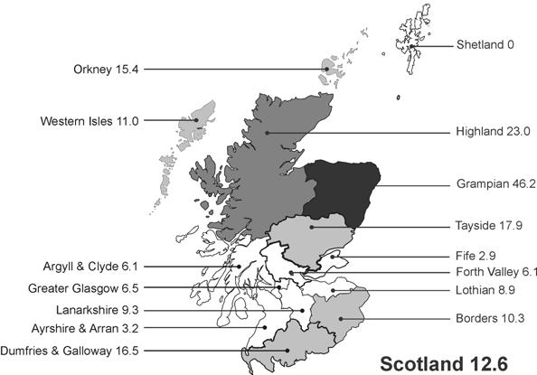 Zoonoses in Scotland 181 incidents where the oocysts of Cryptosporidium have been found in the final water, resulting in media scares.
