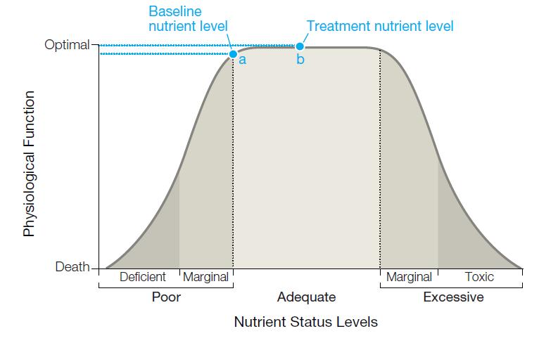Relationship between nutrient intake, status and