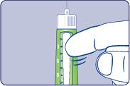 Check the flow Before your first injection with each new pen, you need to check the flow to make sure you get the correct dose and do not inject any air: Select 0.075 mg [C].